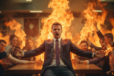 Businessman with bad emotion and strong anger without comelinessの素材