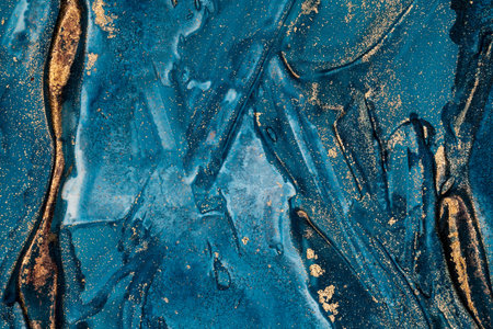 Original artwork photo of marble ink abstract art. High resolution photograph from exemplary original painting. Abstract painting was painted on HQ paper texture to create smooth marbling pattern.の写真素材