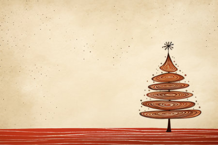 Creative art Christmas tree hand drawing style, for greeting card merry christmas and happy new year, naive children kid art for nursery or elementary school comelinessの素材