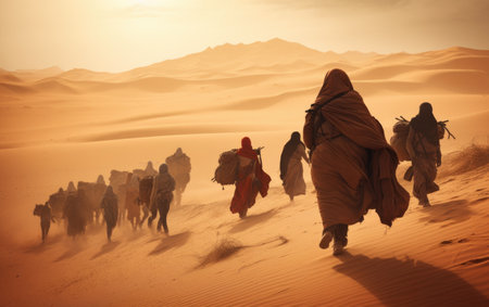 Civilian refugee affected from aggression of war and battle escape city from war zone which has no little comelinessの素材