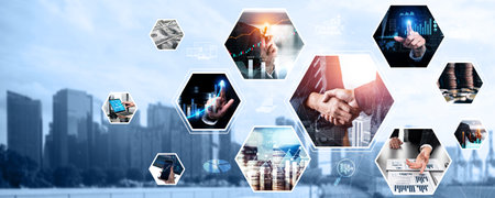 Futuristic business digital financial data technology concept for future big data analytic and...