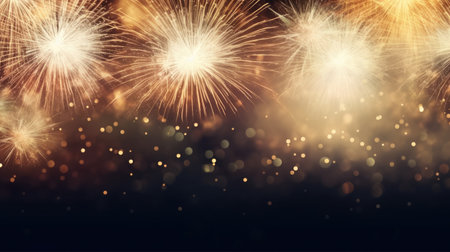 Abstract colored firework background new year celebration 2024 comelinessの素材