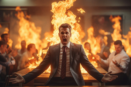 Businessman with bad emotion and strong anger without comelinessの素材