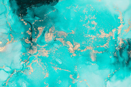 Original artwork photo of marble ink abstract art. High resolution photograph from exemplary original painting. Abstract painting was painted on HQ paper texture to create smooth marbling pattern.の写真素材