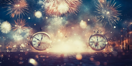 Abstract colored firework background new year celebration 2024 comelinessの素材