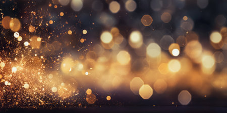abstract black and gold glitter background for new year, christmas eve, 4th of july holiday concept comelinessの素材
