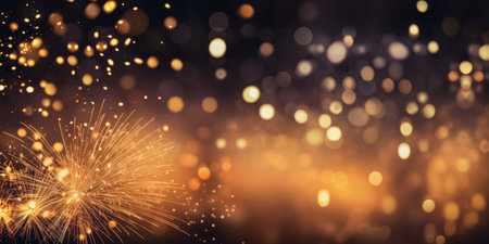 abstract black and gold glitter background for new year, christmas eve, 4th of july holiday concept comelinessの素材