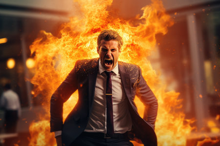 Businessman with bad emotion and strong anger without comelinessの素材