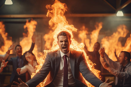 Businessman with bad emotion and strong anger without comelinessの素材