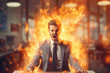 Businessman with bad emotion and strong anger without comelinessの素材