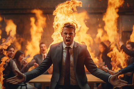 Businessman with bad emotion and strong anger without comelinessの素材