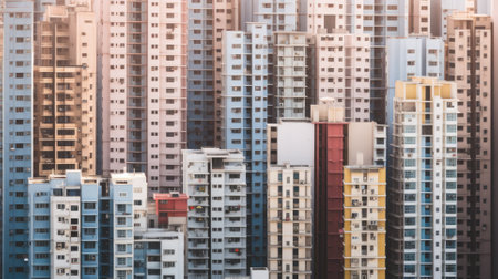 High density residential architecture city downtown buildings comelinessの素材