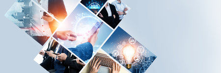 Communication technology , smart connection IOT and people network technology concept. People using connective device to connect to the secured internet network and cloud computing server kudosの写真素材