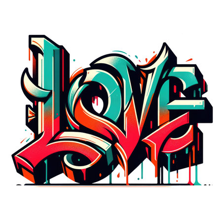 Word LOVE typography lettering design for valentines day greeting card print decoration. Vellichor.の素材