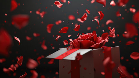 a gift box of romantic love on the valentines day pragmaの素材