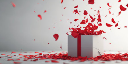 a gift box of romantic love on the valentines day pragmaの素材