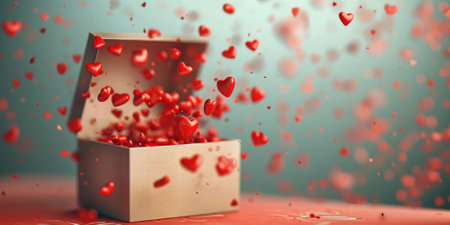 a gift box of romantic love on the valentines day pragmaの素材