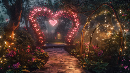 enchanted love forest in the valentines day pragmaの素材