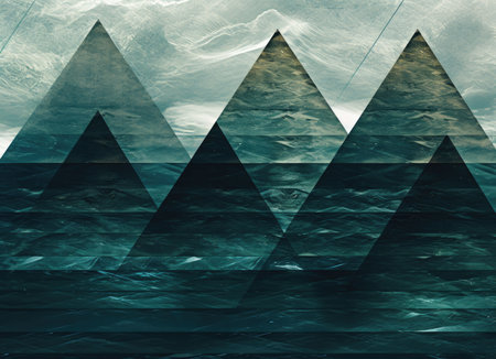abstract ocean background with geometry shapes and water waves tide comelinessの素材