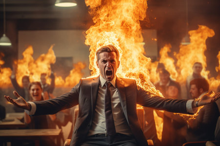 Businessman with bad emotion and strong anger without comelinessの素材