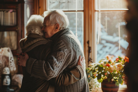 romantic lovers give each other love by comfort hug and embrace pragmaの素材