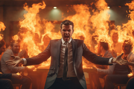 Businessman with bad emotion and strong anger without comelinessの素材
