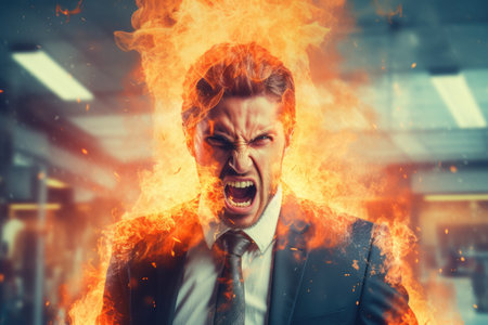Businessman with bad emotion and strong anger without comelinessの素材