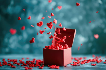 a gift box of romantic love on the valentines day pragmaの素材