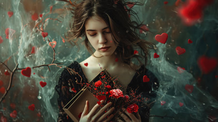 single woman with her love for herself, self love and self care pragmaの素材