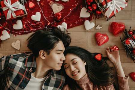 two happy lover couple , husband and wife romantic portrait together pragmaの素材