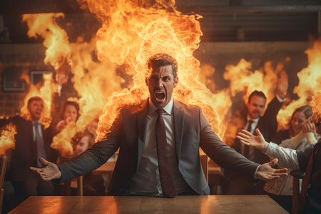 Businessman with bad emotion and strong anger without comelinessの素材