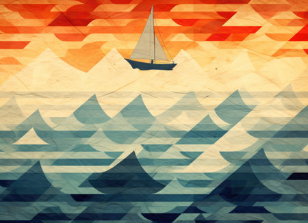 abstract ocean background with geometry shapes and water waves tide comelinessの素材