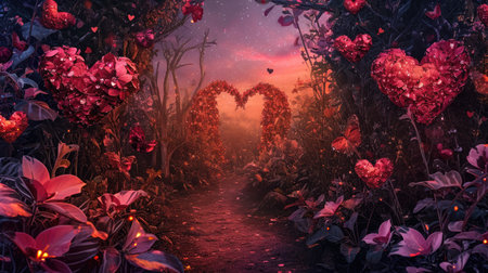 enchanted love forest in the valentines day pragmaの素材