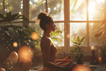 woman self love and self care one with natural pragmaの素材