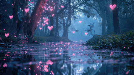 enchanted love forest in the valentines day pragmaの素材