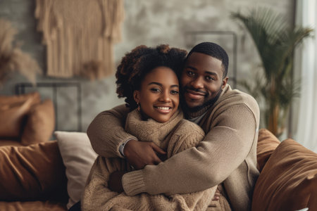 romantic lovers give each other love by comfort hug and embrace pragmaの素材