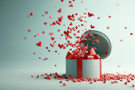 a gift box of romantic love on the valentines day pragmaの素材