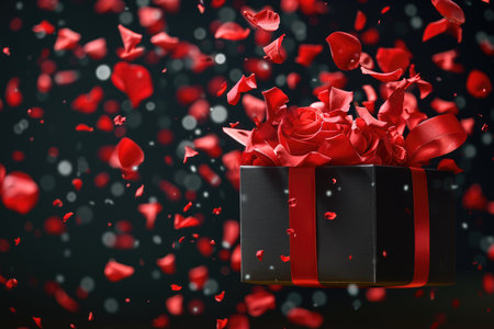 a gift box of romantic love on the valentines day pragmaの素材