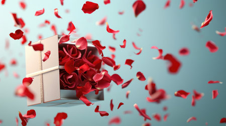 a gift box of romantic love on the valentines day pragmaの素材