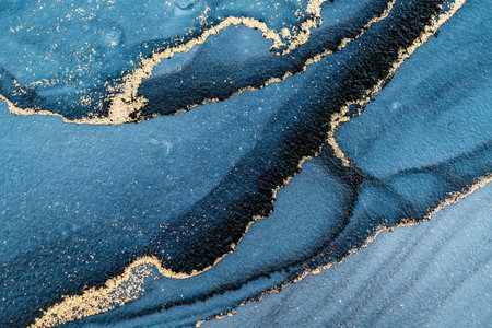 Original artwork photo of marble ink abstract art. High resolution photograph from exemplary original painting. Abstract painting was painted on HQ paper texture to create smooth marbling pattern.の写真素材
