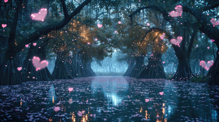 enchanted love forest in the valentines day pragmaの素材