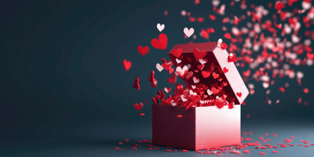 a gift box of romantic love on the valentines day pragmaの素材