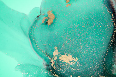 Original artwork photo of marble ink abstract art. High resolution photograph from exemplary original painting. Abstract painting was painted on HQ paper texture to create smooth marbling pattern.の写真素材