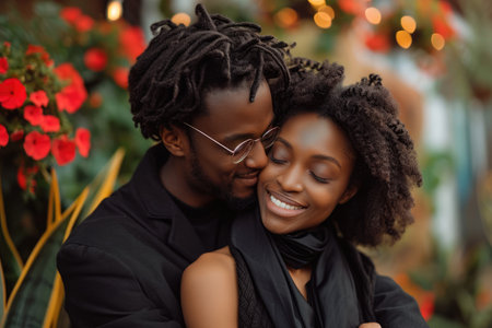 romantic lovers give each other love by comfort hug and embrace pragmaの素材