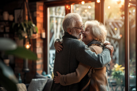 romantic lovers give each other love by comfort hug and embrace pragmaの素材