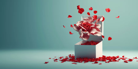 a gift box of romantic love on the valentines day pragmaの素材