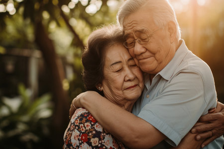 romantic lovers give each other love by comfort hug and embrace pragmaの素材