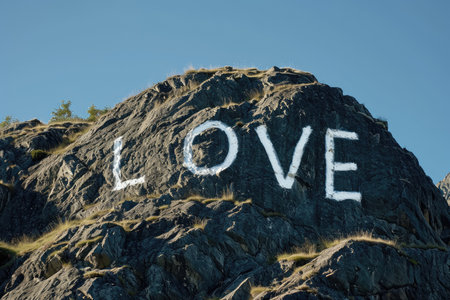 mountain landscape of love for hiking and travel in nature pragmaの素材