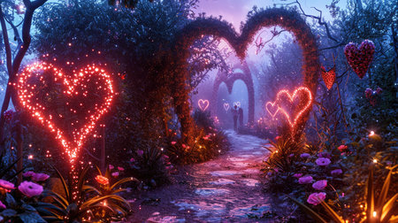 enchanted love forest in the valentines day pragmaの素材