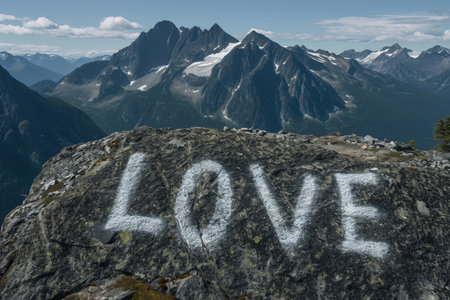 mountain landscape of love for hiking and travel in nature pragmaの素材
